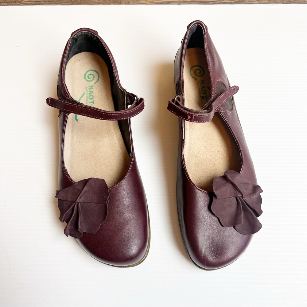 Naot- Burgundy Flower Mary Jane Shoes Size 11
